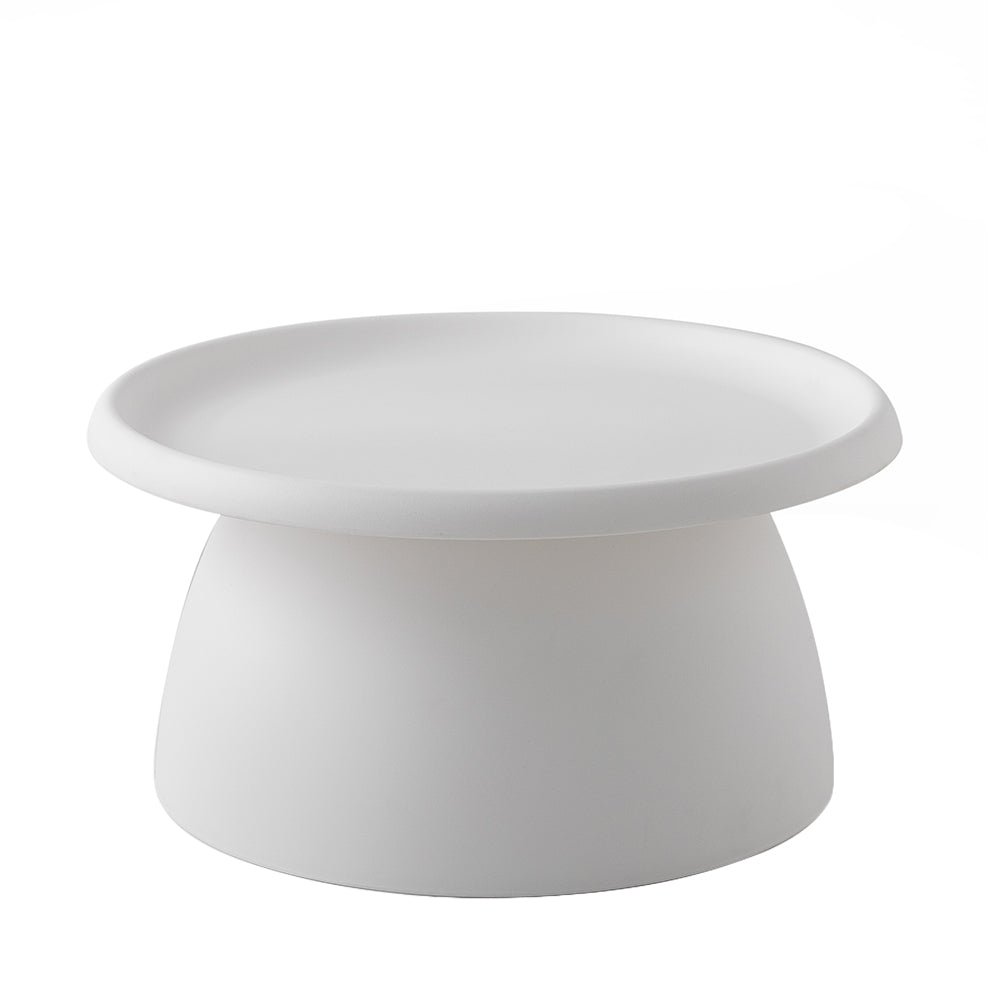 Round Coffee Table 71cm | Mushroom Pedestal Design | White