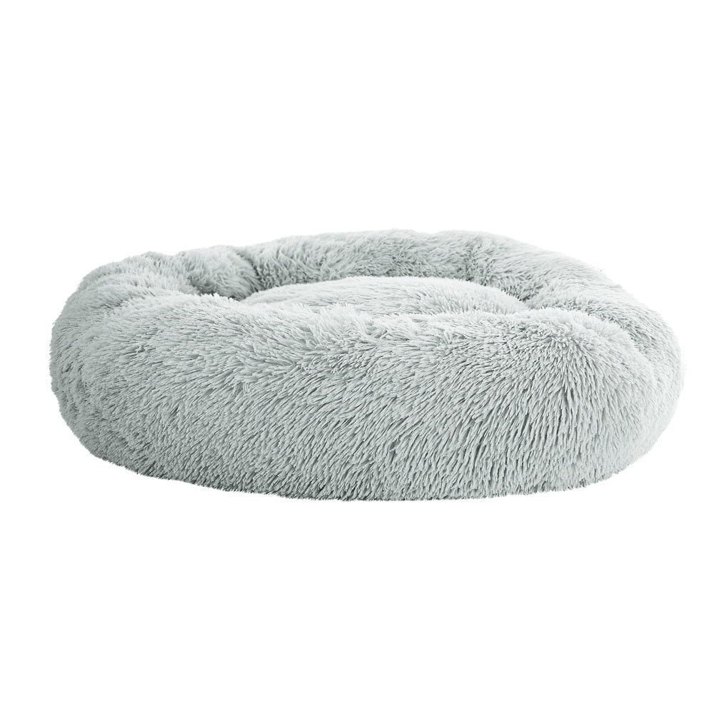Plush Calming Pet Bed - Large Light Grey - Suits Pets up to 25kg