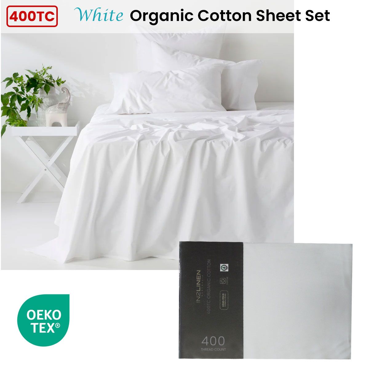 Organic Cotton Premium White Sheet Set