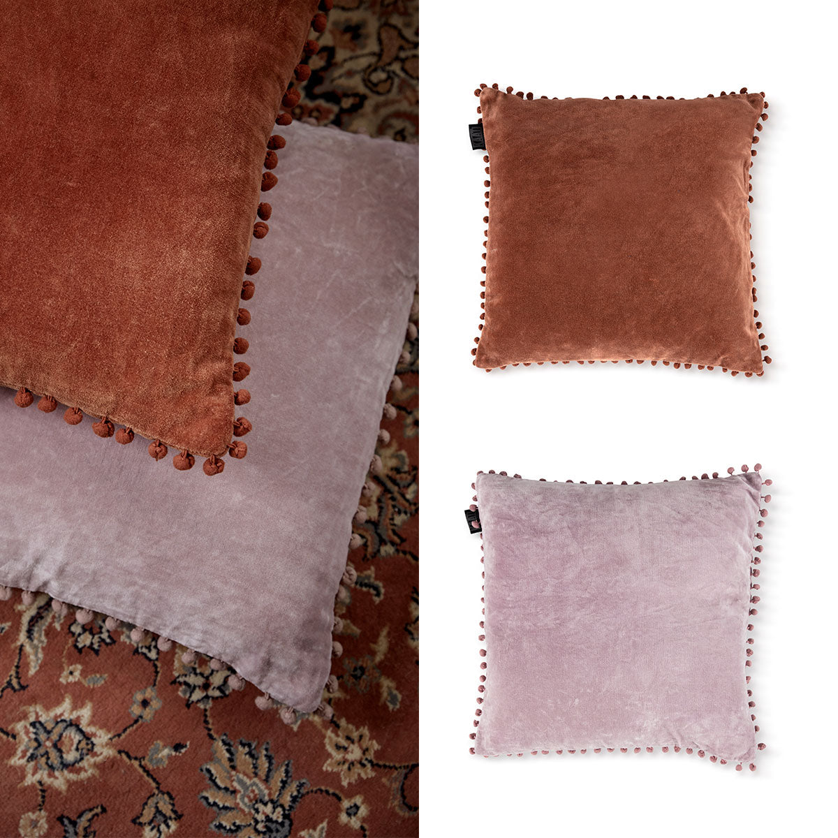 Bedding House Velvet Svenja Mauve Filled Cushion