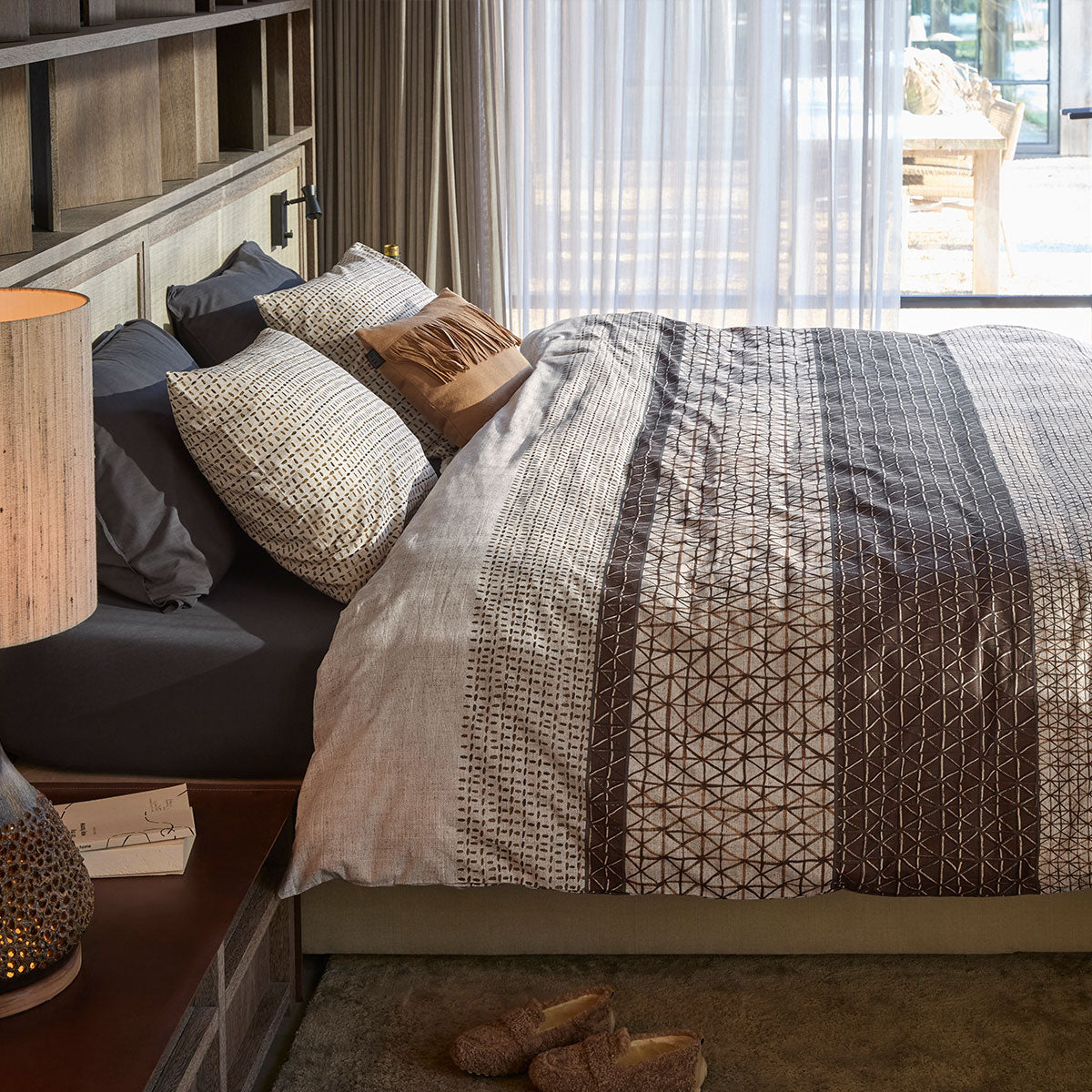 Artisan Inspired Natural Cotton Quilt Cover Set - Queen