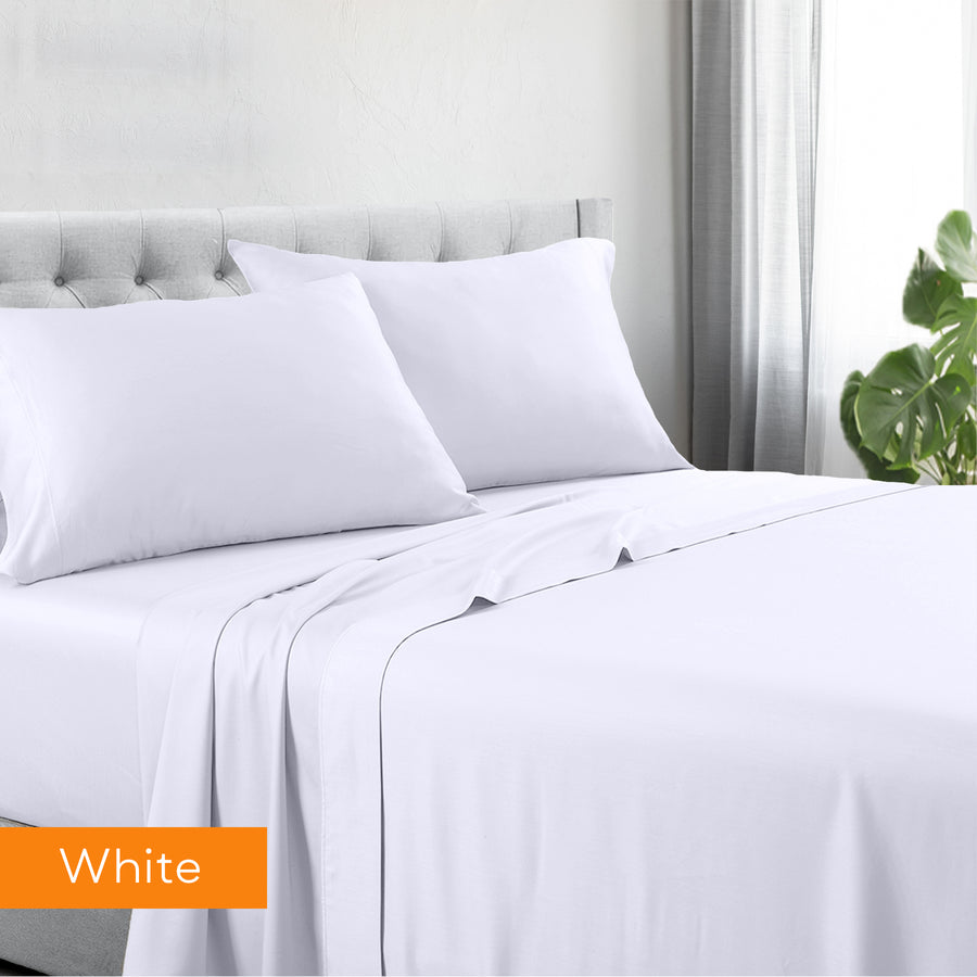 Hotel Quality Cotton Rich Sheet Set White - King