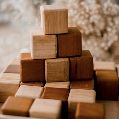 My First Natural Wooden Toddler Blocks | 25-Piece Montessori Building Set