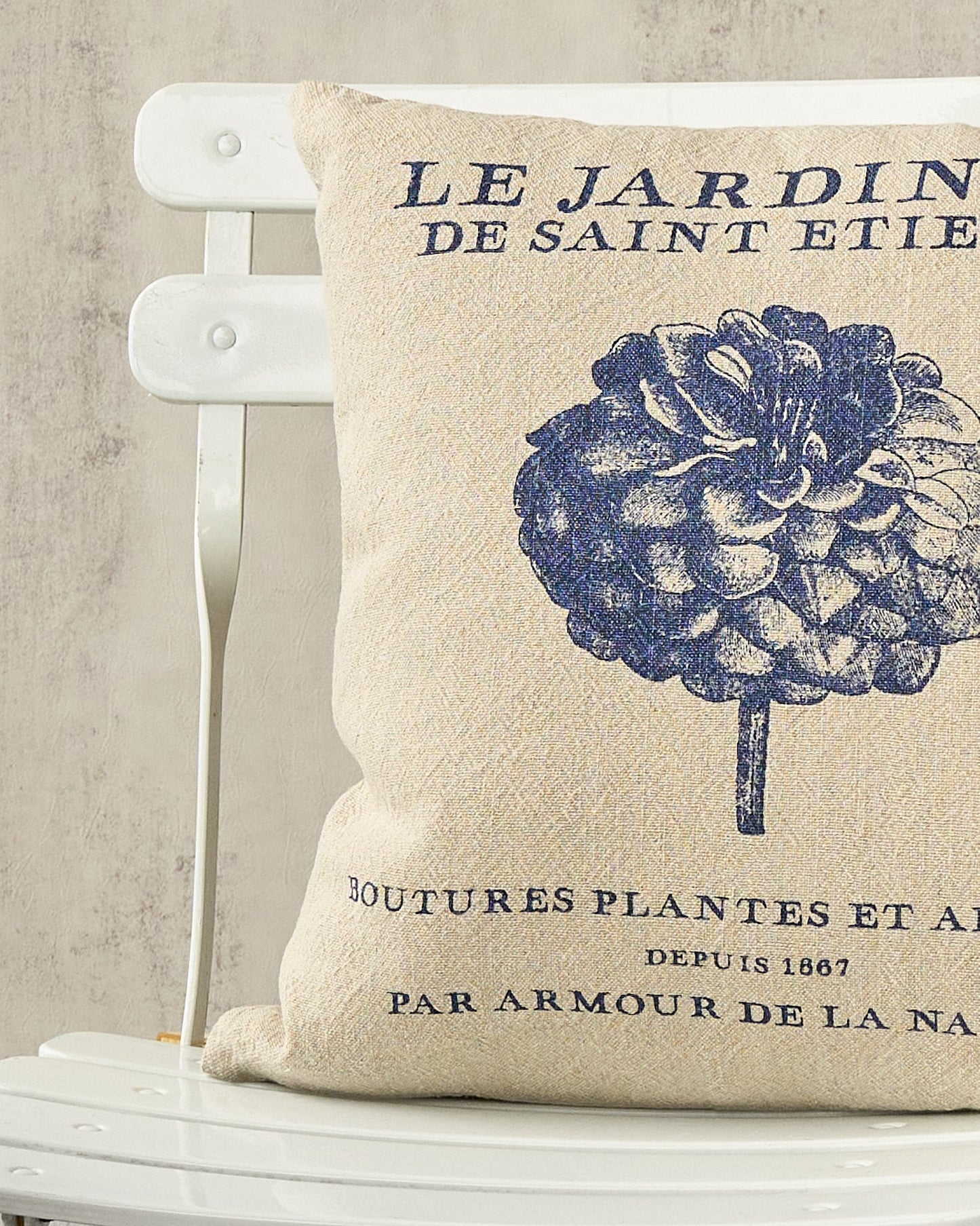 Casa Verde Le Jardinier Mallorca Vintage Dahlia Print Cushion