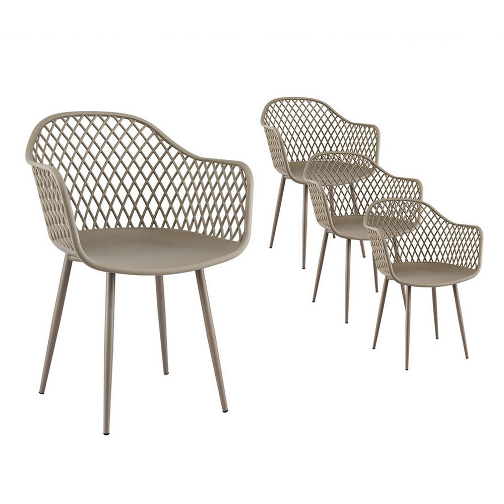 4 Piece Outdoor Dining Chairs | UV & Water Resistant | Coffee