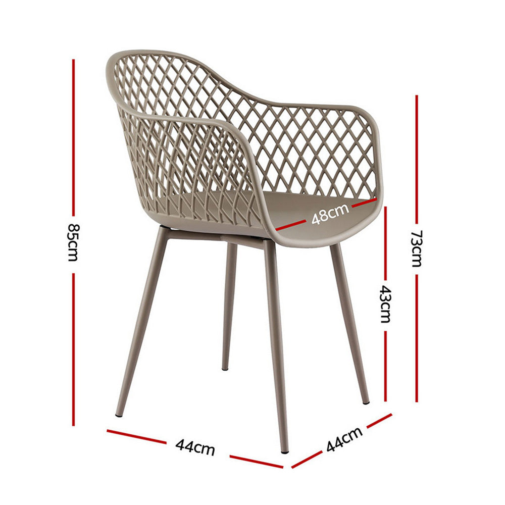 4 Piece Outdoor Dining Chairs | UV & Water Resistant | Coffee