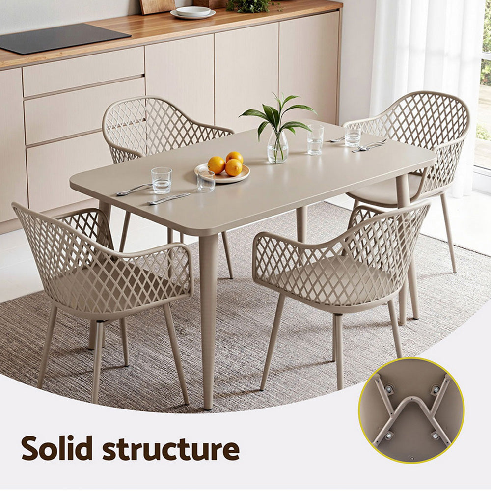 4 Piece Outdoor Dining Chairs | UV & Water Resistant | Coffee