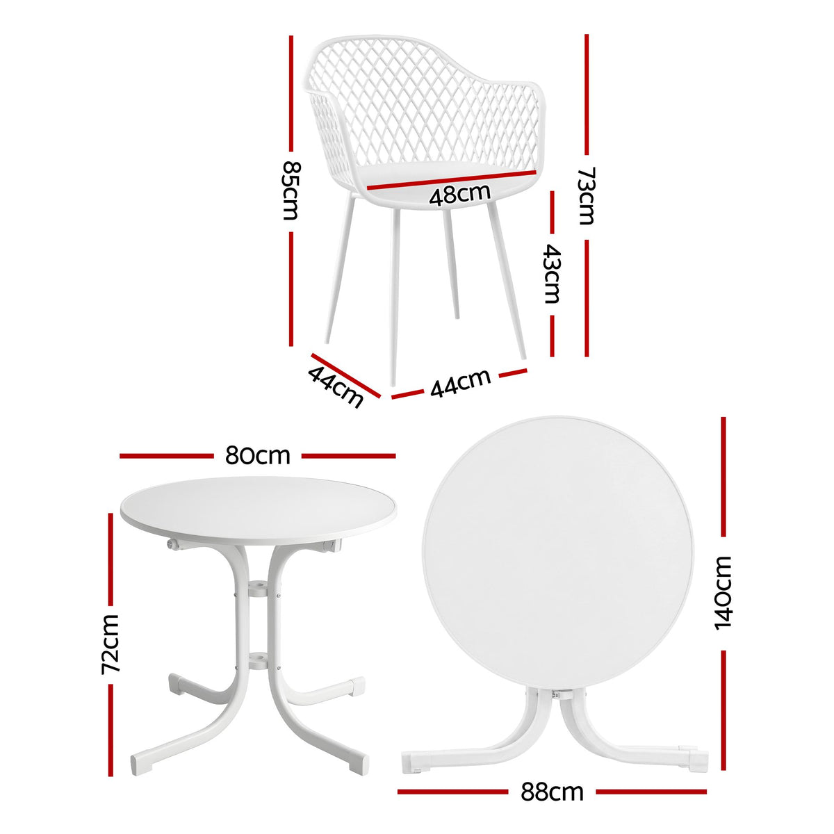 5PC Outdoor Dining Set | Diamond White
