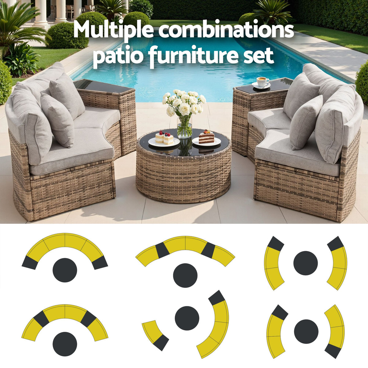 7-Piece Outdoor Set | PE Rattan Furniture