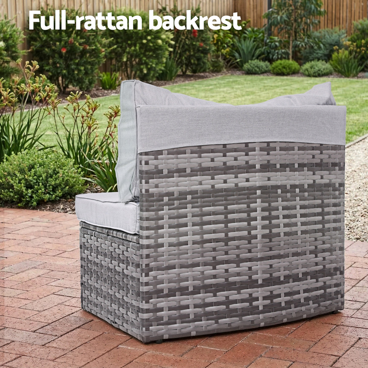 Gardeon 6 Seater Outdoor Sofa Set 9PCS Table Chair Set Garden Rattan Patio Furniture