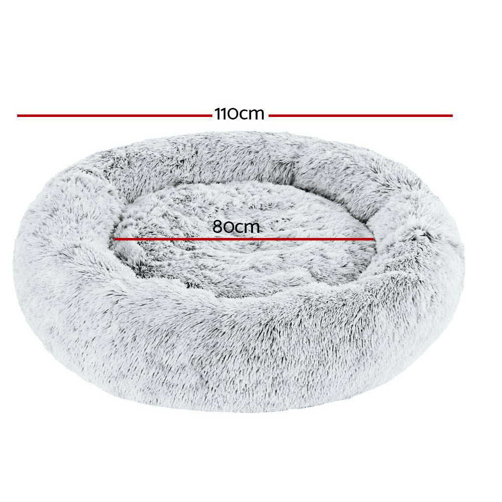 Plush Calming Pet Bed  - XL Light Charcoal - Suits Pets up to 36kg