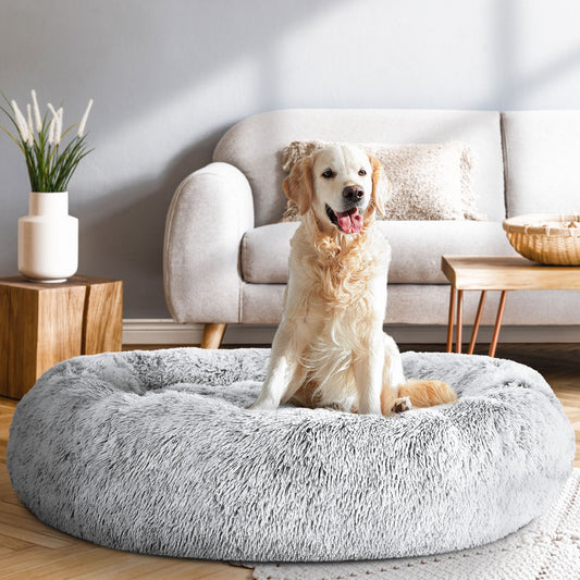 Plush Calming Pet Bed  - XL Light Charcoal - Suits Pets up to 36kg