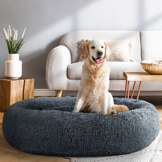 Plush Calming Pet Bed - XL Dark Grey - Suits Pets up to 36kg