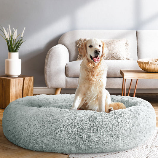 Plush Calming Pet Bed - XL Light Grey - Suits Pets up to 36kg