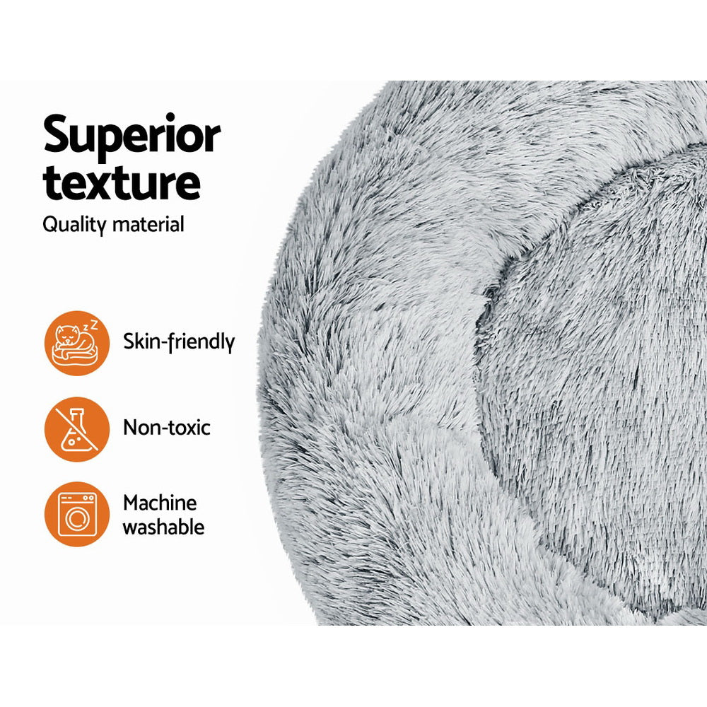 Plush Calming Pet Bed - Large Light Charcoal - Suit Pets up to 25kg