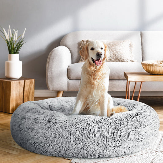 Plush Calming Pet Bed - Large Light Charcoal - Suit Pets up to 25kg