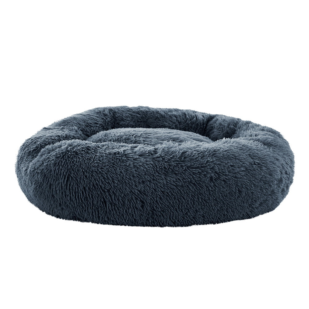 Plush Calming Pet Bed - Large Dark Grey - Suits Pets up to 25kg
