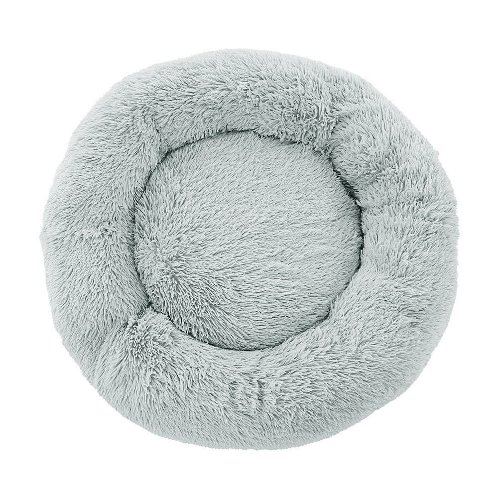Plush Calming Pet Bed - Large Light Grey - Suits Pets up to 25kg