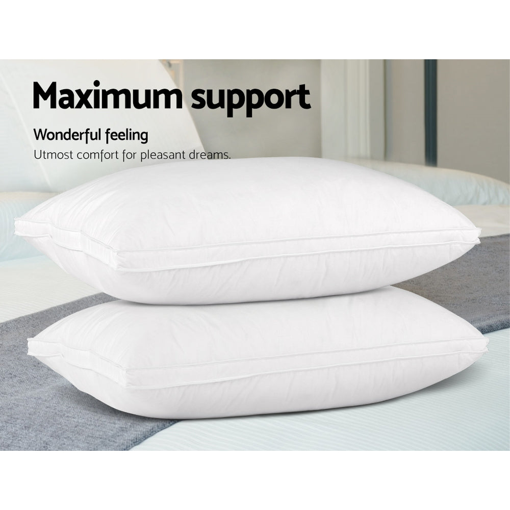 Goose Feather Down Luxury Pillow - Twin Pack