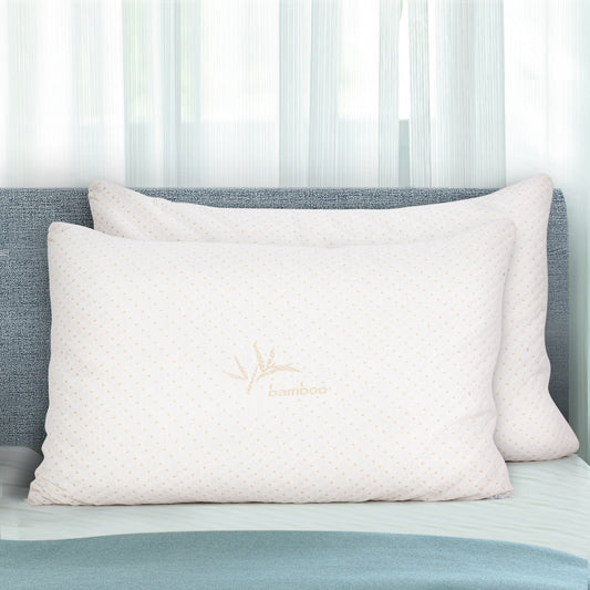 Memory Foam Pillow Bamboo Cover - Twin Pack