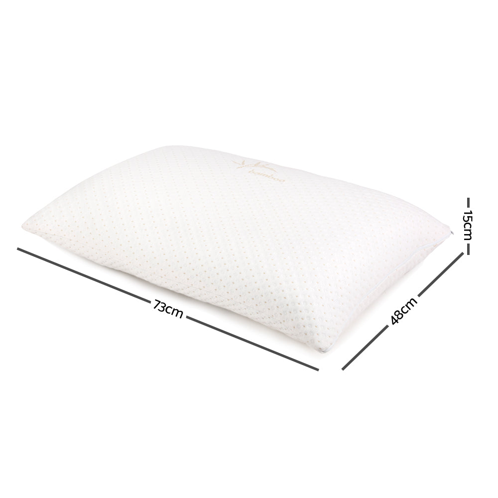 Memory Foam Pillow Bamboo Cover - Twin Pack