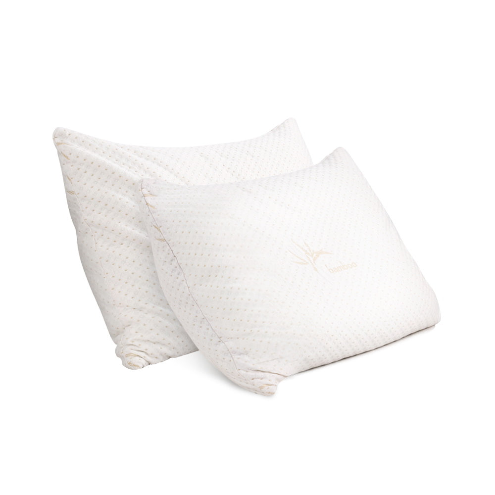 Memory Foam Pillow Bamboo Cover - Twin Pack