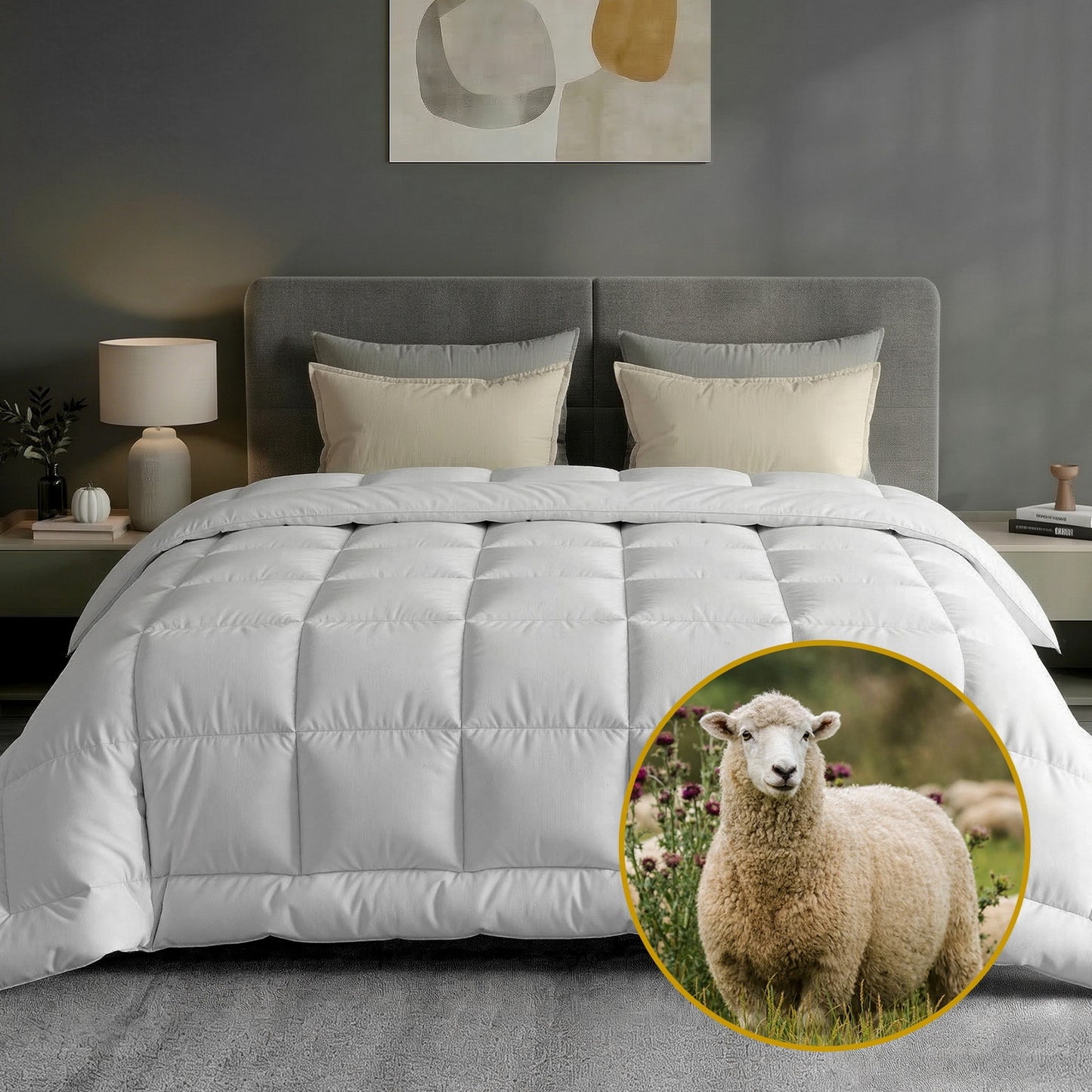 100% Thick Wool Quilt 500GSM - Queen