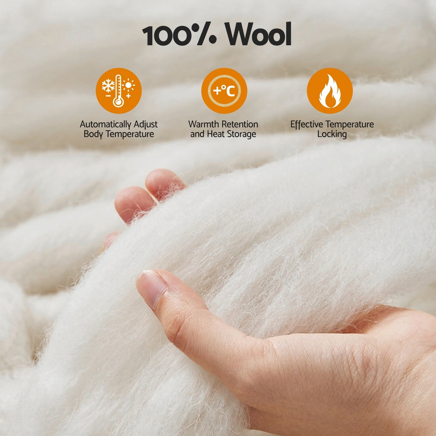 100% Thick Wool Quilt 500GSM- Super King