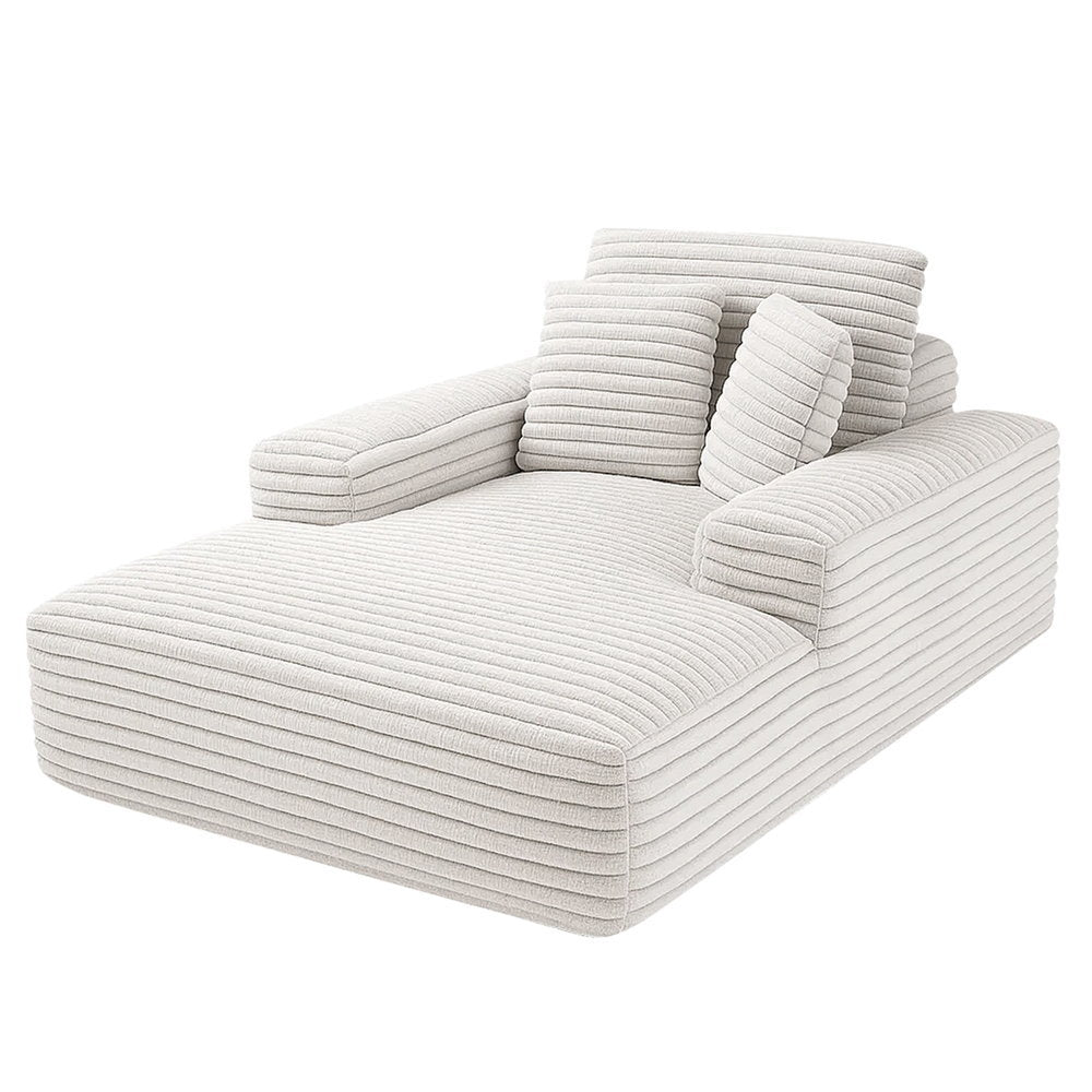 Faux Fur Sofa Bed | Lounge Recliner Chair with Pocket Springs – Beige