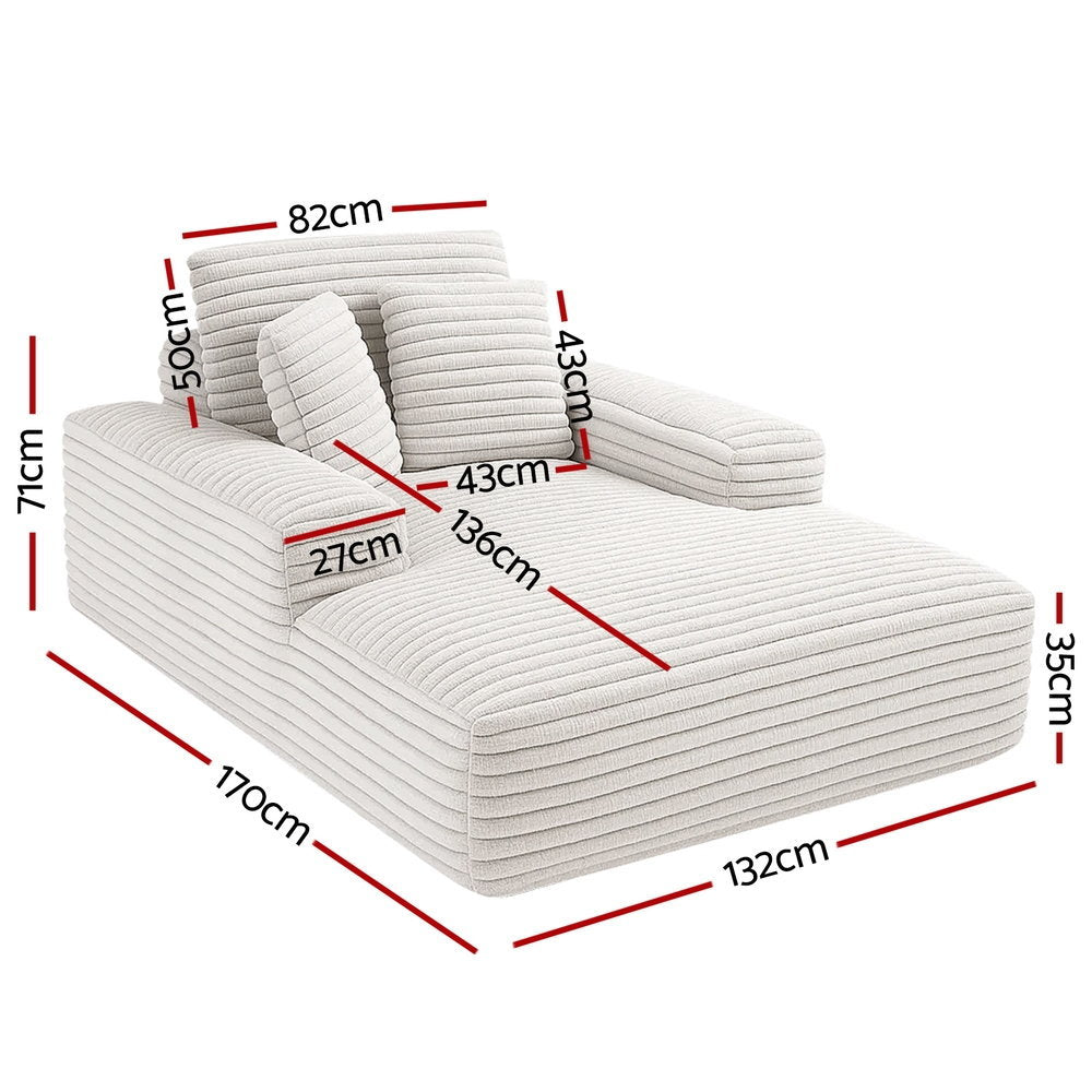 Faux Fur Sofa Bed | Lounge Recliner Chair with Pocket Springs – Beige