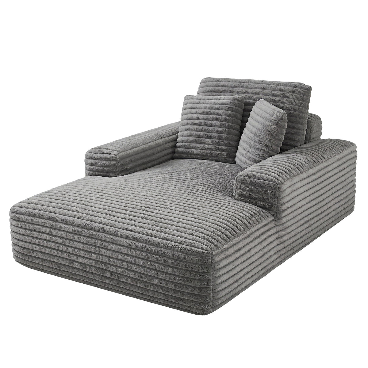 Faux Fur Sofa Bed | Lounge Recliner Chair with Pocket Springs – Grey