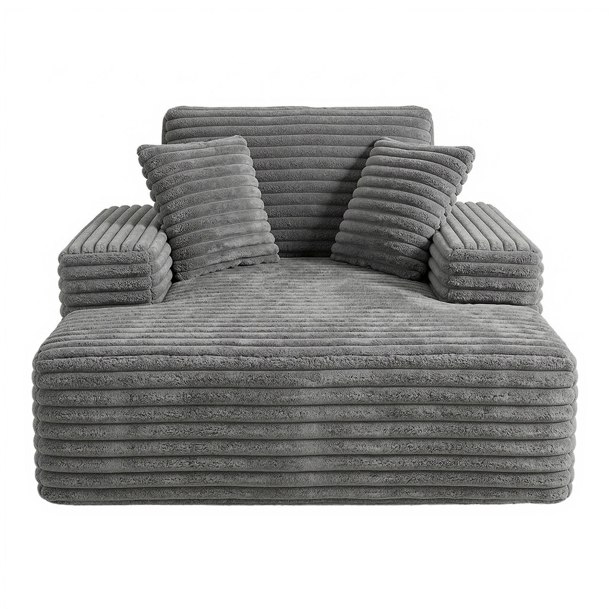 Faux Fur Sofa Bed | Lounge Recliner Chair with Pocket Springs – Grey