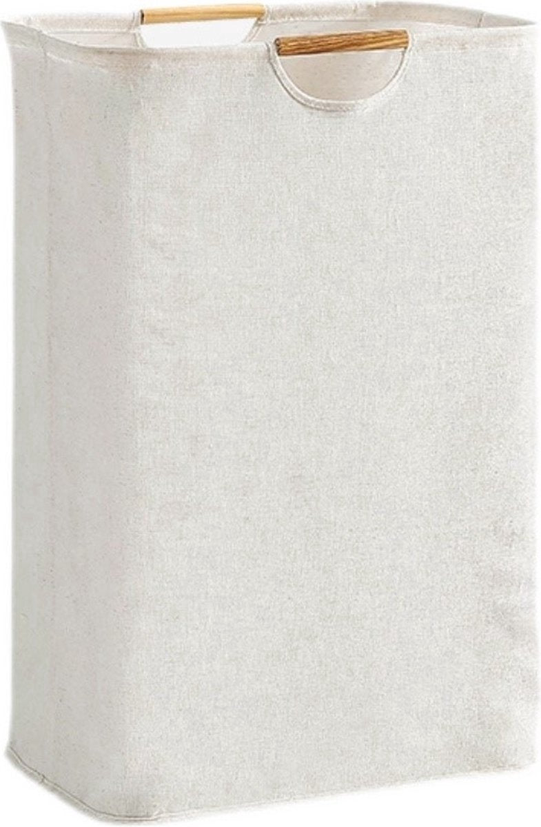 Minimalist Cotton Laundry Basket with Handles - Natural
