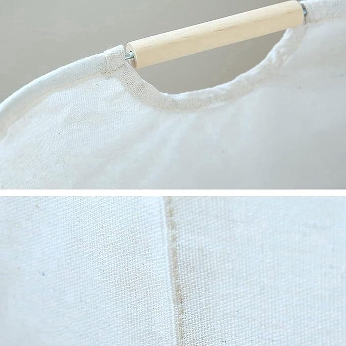 Minimalist Cotton Laundry Basket with Handles - Natural