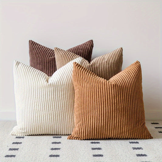 4-Pack Coffee Collection - Nordic Striped Corduroy Cushion Covers