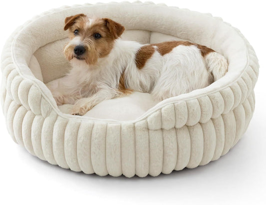 Supersoft Cream Corduroy Washable Pet Bed – Medium
