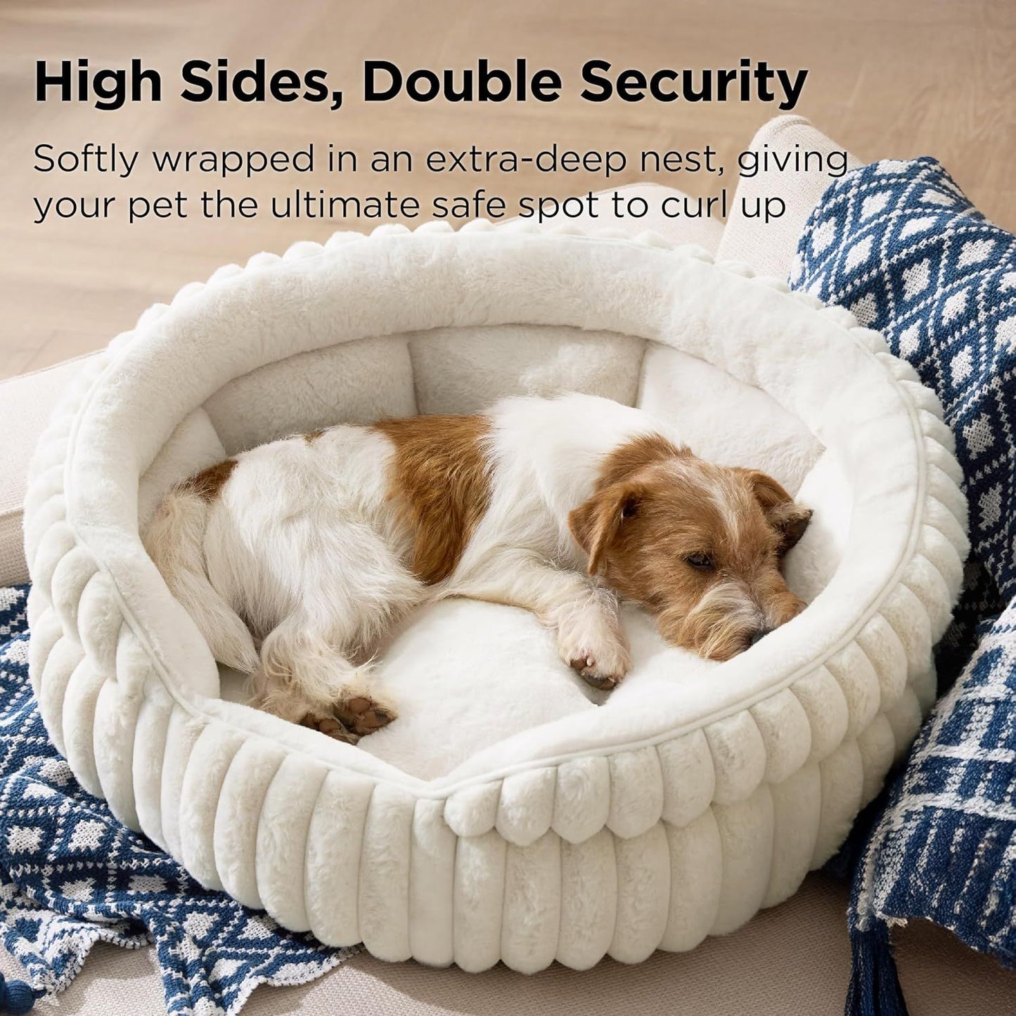 Supersoft Cream Corduroy Washable Pet Bed – Medium