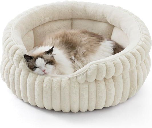 Supersoft Corduroy Cream Washable Pet Bed - Small