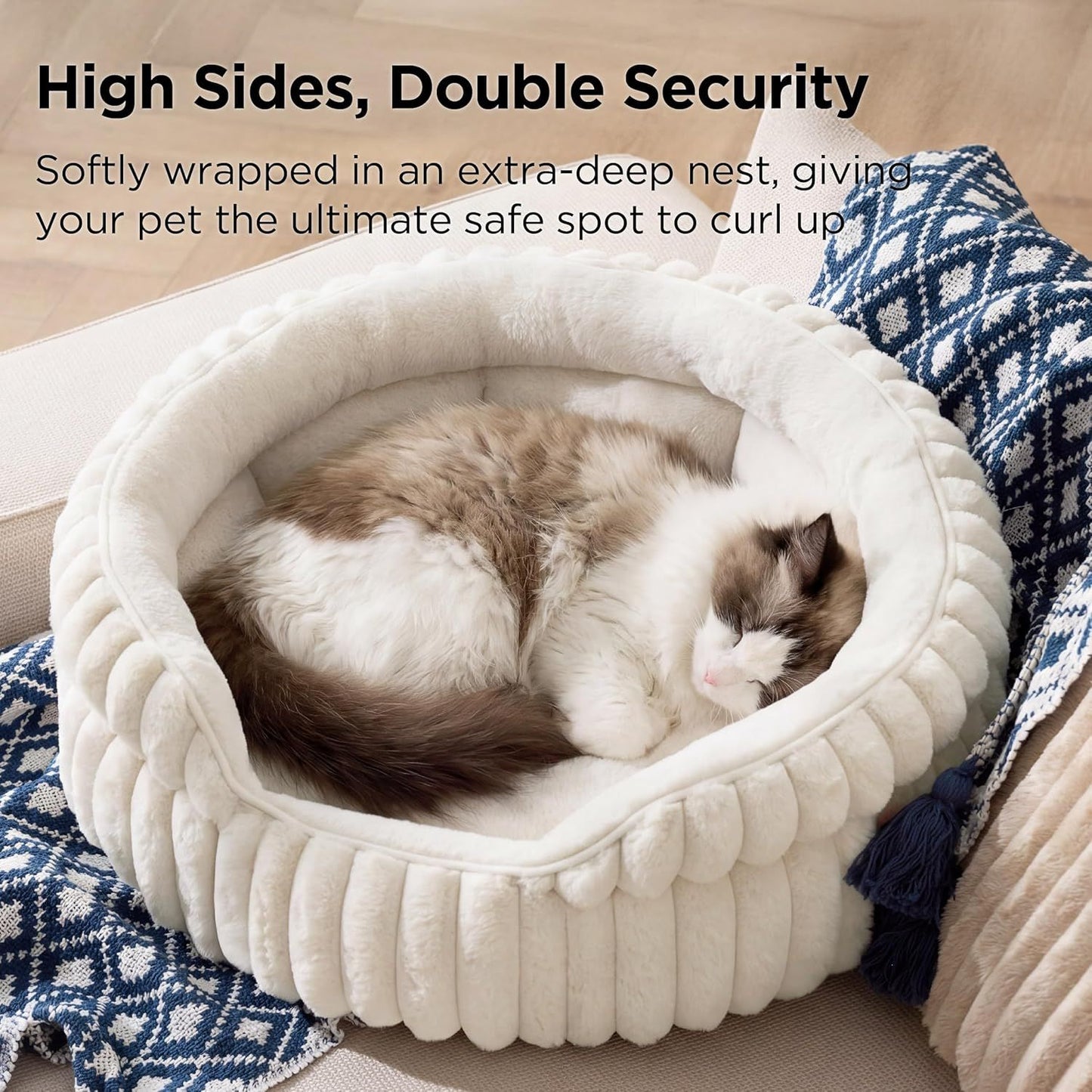 Supersoft Corduroy Cream Washable Pet Bed - Small