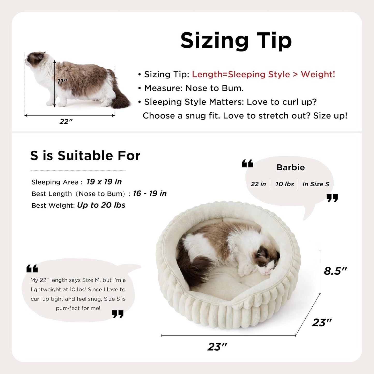 Supersoft Corduroy Cream Washable Pet Bed - Small