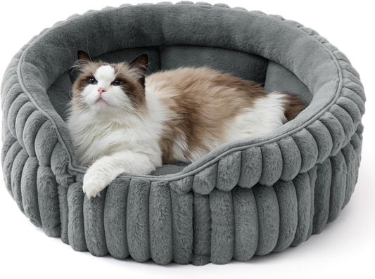 Supersoft Corduroy Warm Grey Washable Pet Bed - Small