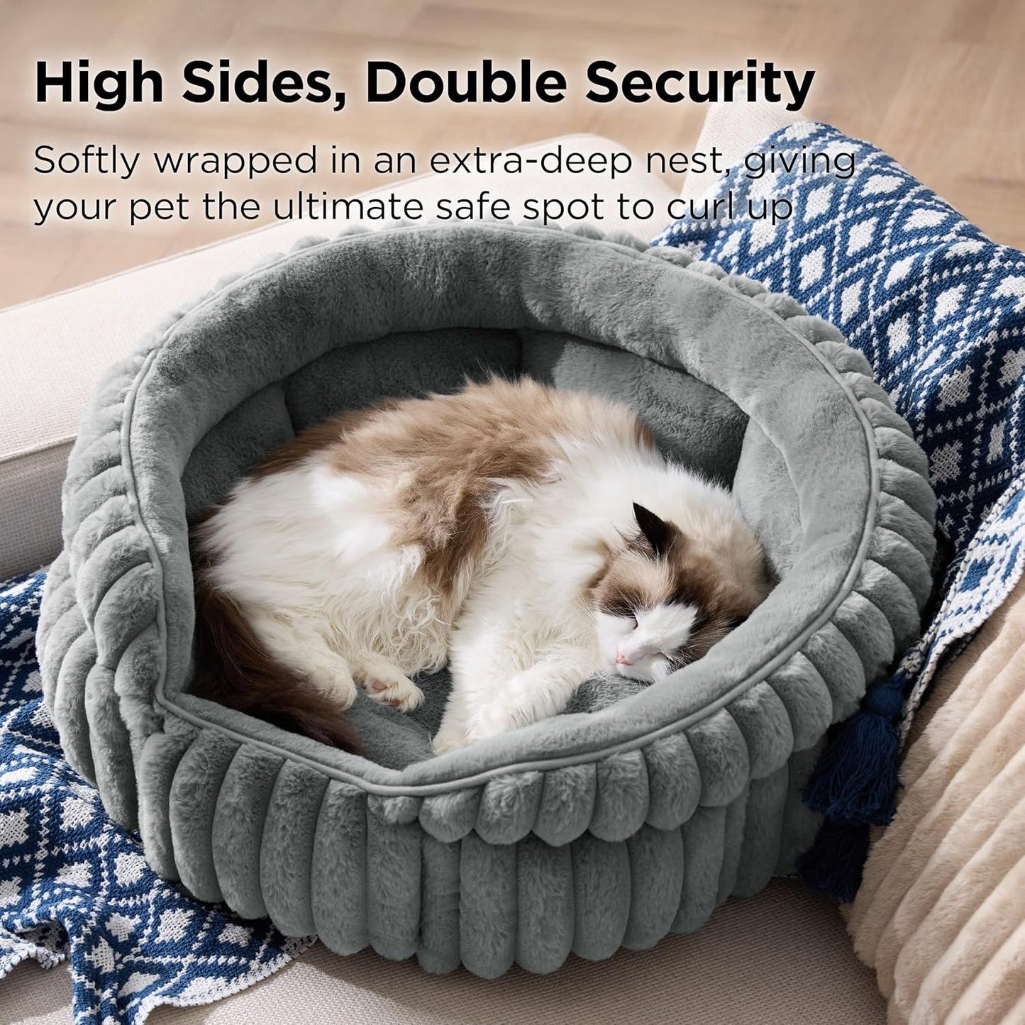 Supersoft Corduroy Warm Grey Washable Pet Bed - Small