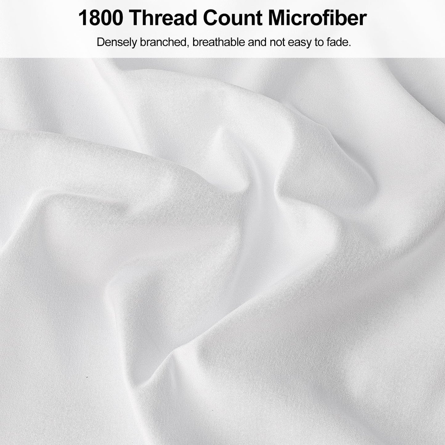1800 TC Embroidered Soft Brushed Pillowcases White - King