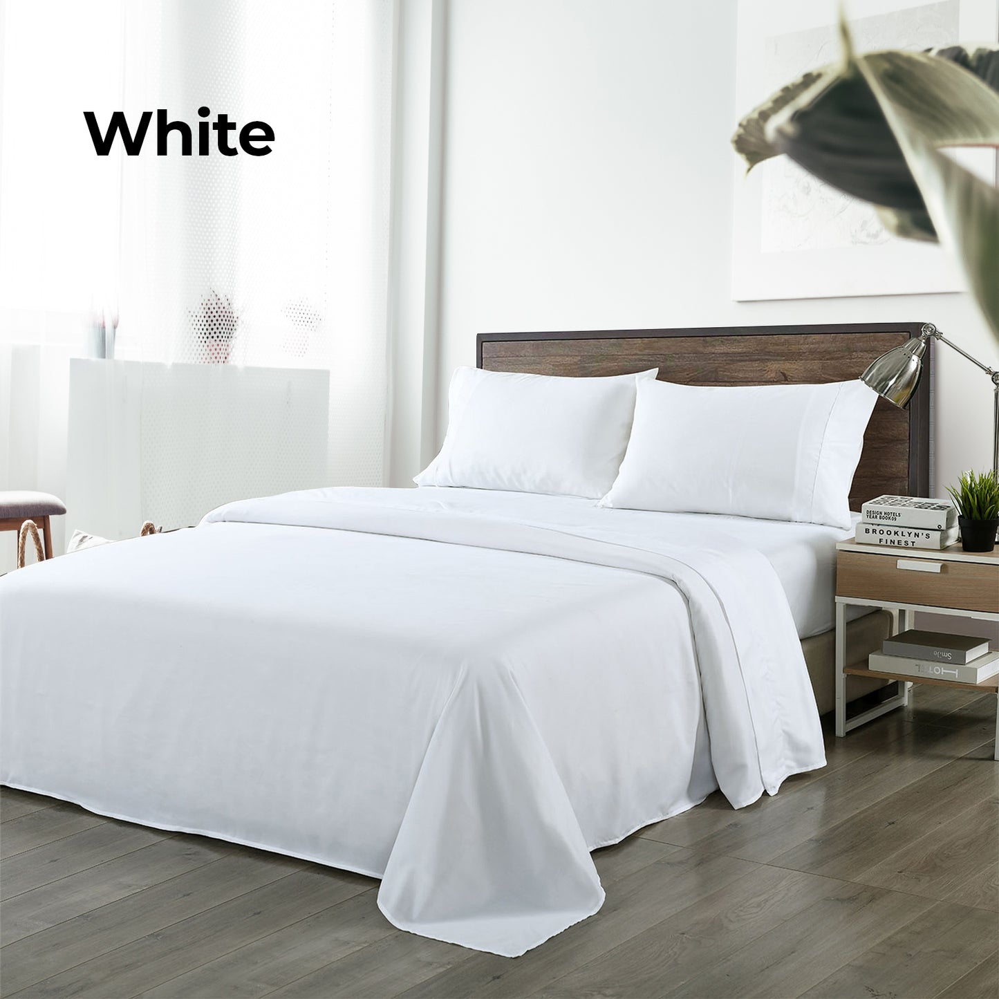 Ultra Soft Bamboo Blended Sheet Set White - Queen