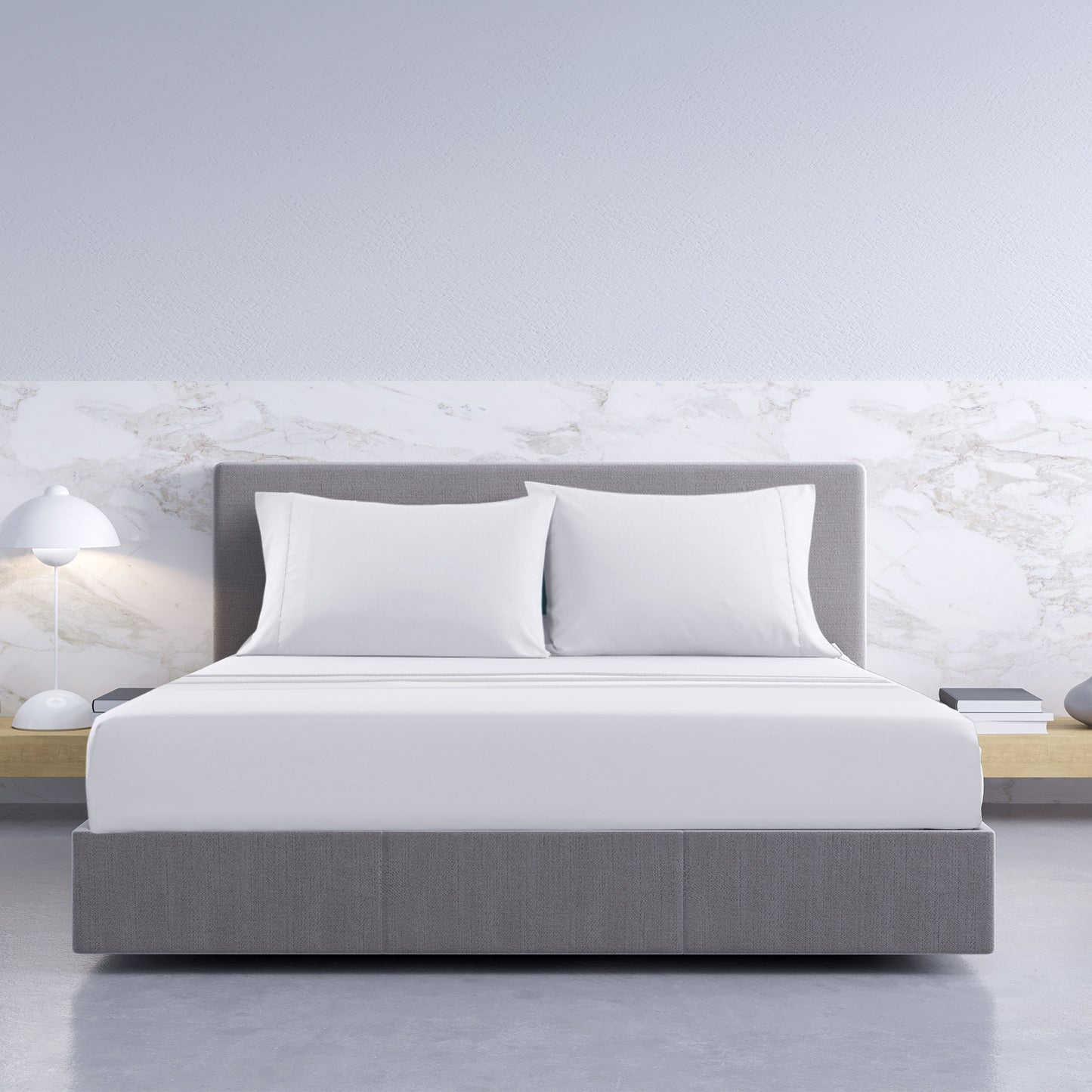 Hotel Grade Ultra Soft Bamboo Cotton Sheet Set White - Queen