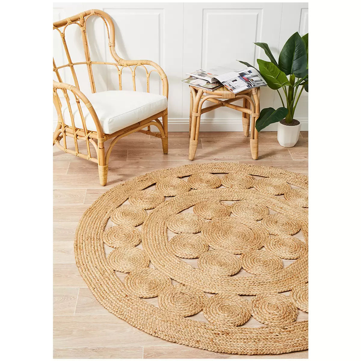 Atrium Natural Jute Small Rug - Hand-Braided