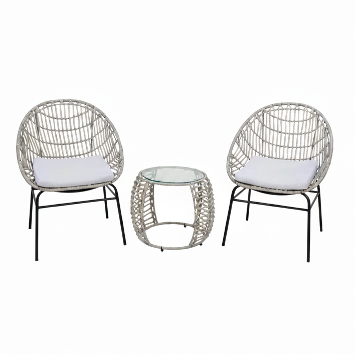 3-Piece Outdoor PE Wicker Furniture Set