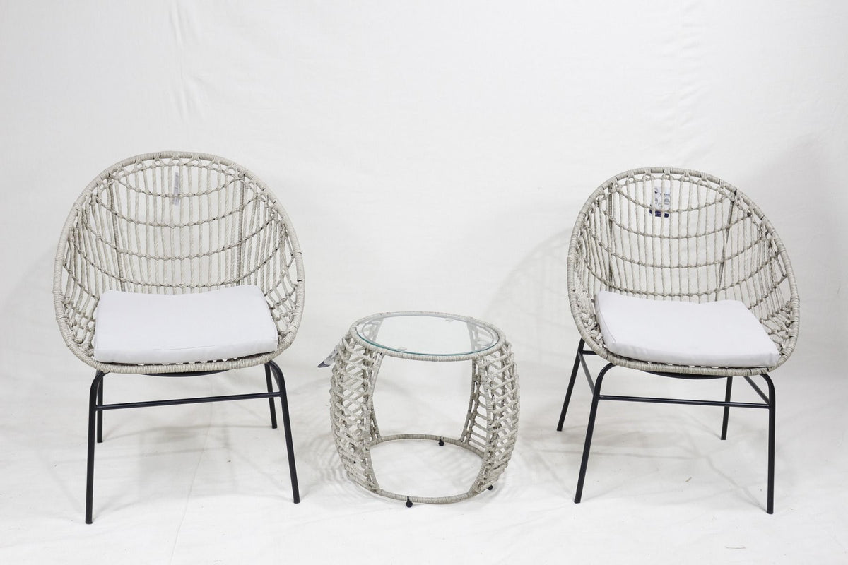 3-Piece Outdoor PE Wicker Furniture Set