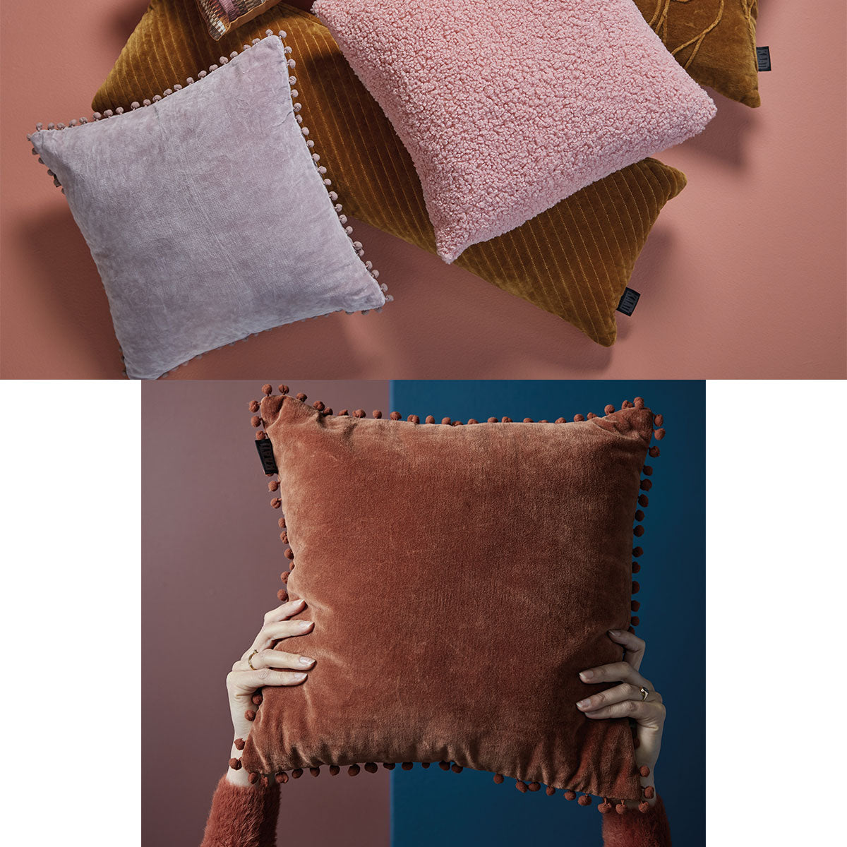 Bedding House Velvet Svenja Mauve Filled Cushion