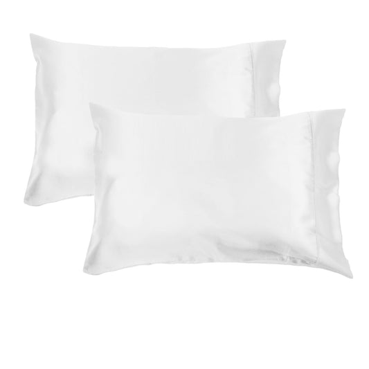 Deluxe Satin Standard Pillowcases - White